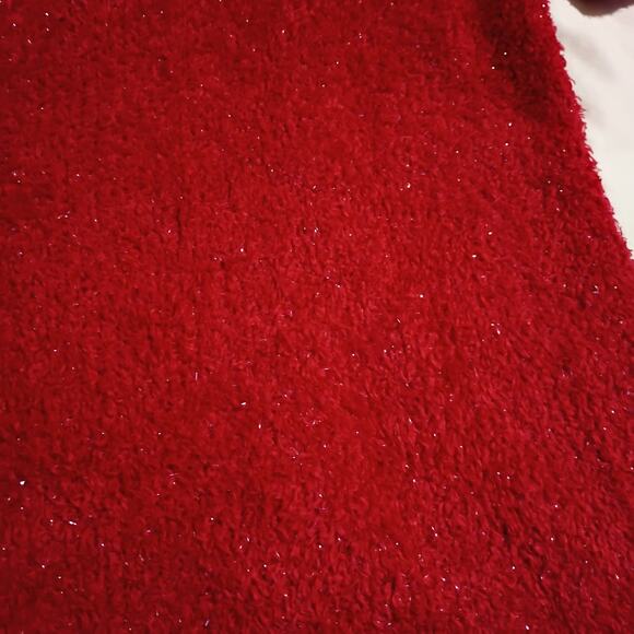 Christmas Red Sparkle Large Sweater Easy Care Tunic Style SOFT Simple Elegance - Picture 3 of 8
